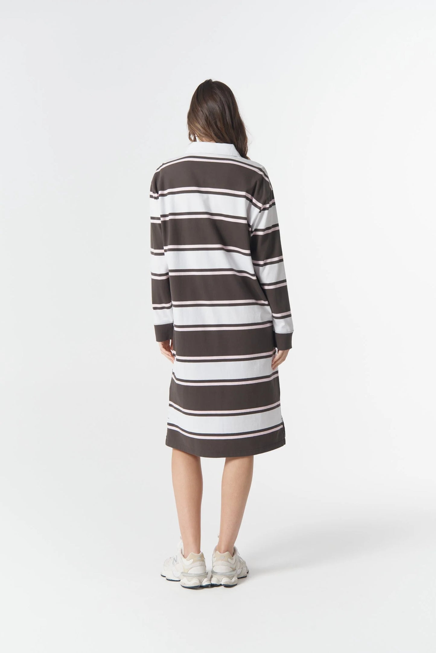cloth+paper+scissors - The Go To Rugby Dress - Chocolate Torte/Pink