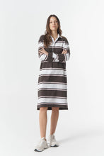 Load image into Gallery viewer, cloth+paper+scissors - The Go To Rugby Dress - Chocolate Torte/Pink
