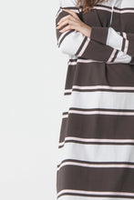 Load image into Gallery viewer, cloth+paper+scissors - The Go To Rugby Dress - Chocolate Torte/Pink
