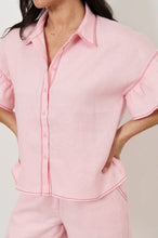 Load image into Gallery viewer, adorne - ALEX CONTRAST STITCH LINEN SHIRT (PINK)
