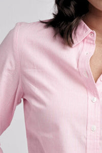 Goondiwindi Cotton - Classic Pale Pink/White Stripe Cotton Shirt