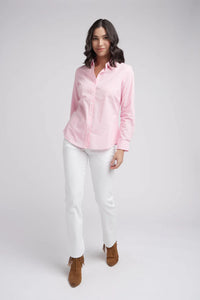 Goondiwindi Cotton - Classic Pale Pink/White Stripe Cotton Shirt