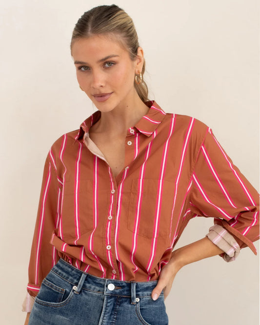 HUT - Cotton Poplin Shirt Stripe Me Lucky