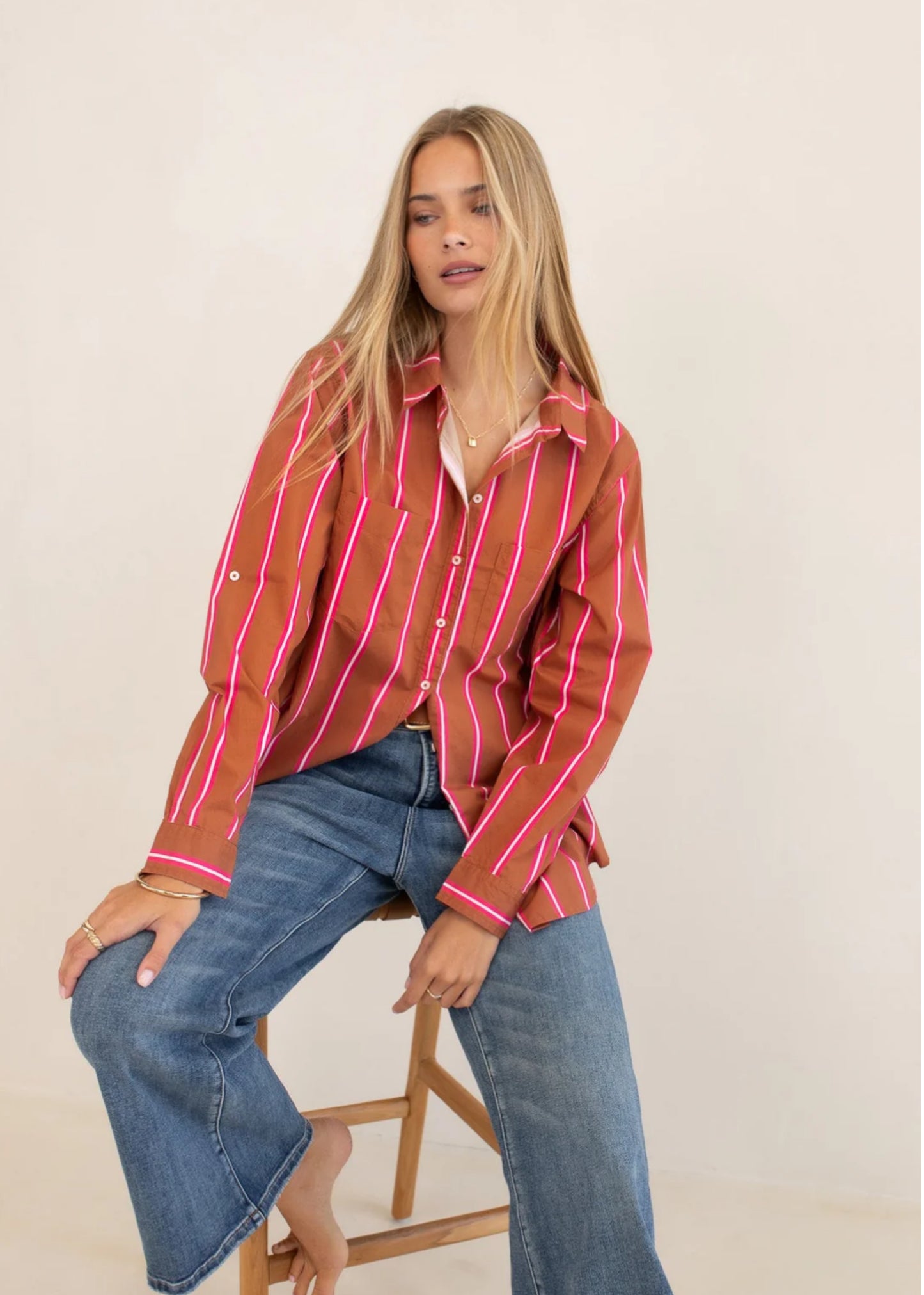 HUT - Cotton Poplin Shirt Stripe Me Lucky