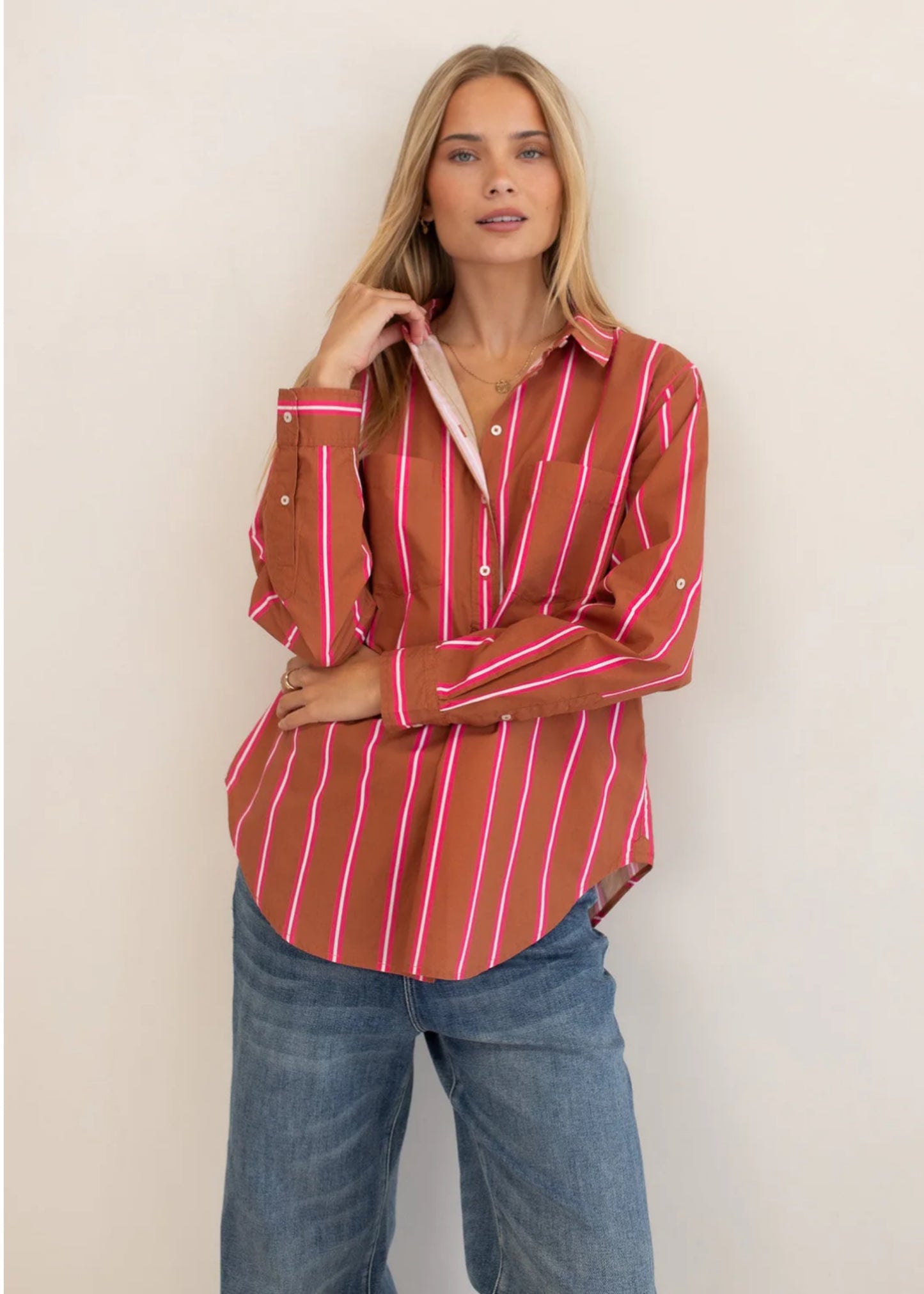 HUT - Cotton Poplin Shirt Stripe Me Lucky