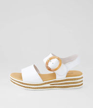 Load image into Gallery viewer, Django &amp; Juliette - Cubbie White Leather Sandals
