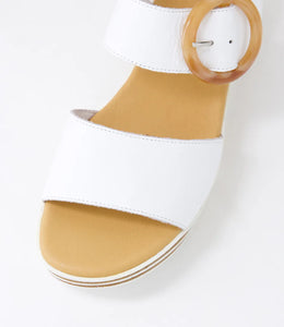 Django & Juliette - Cubbie White Leather Sandals