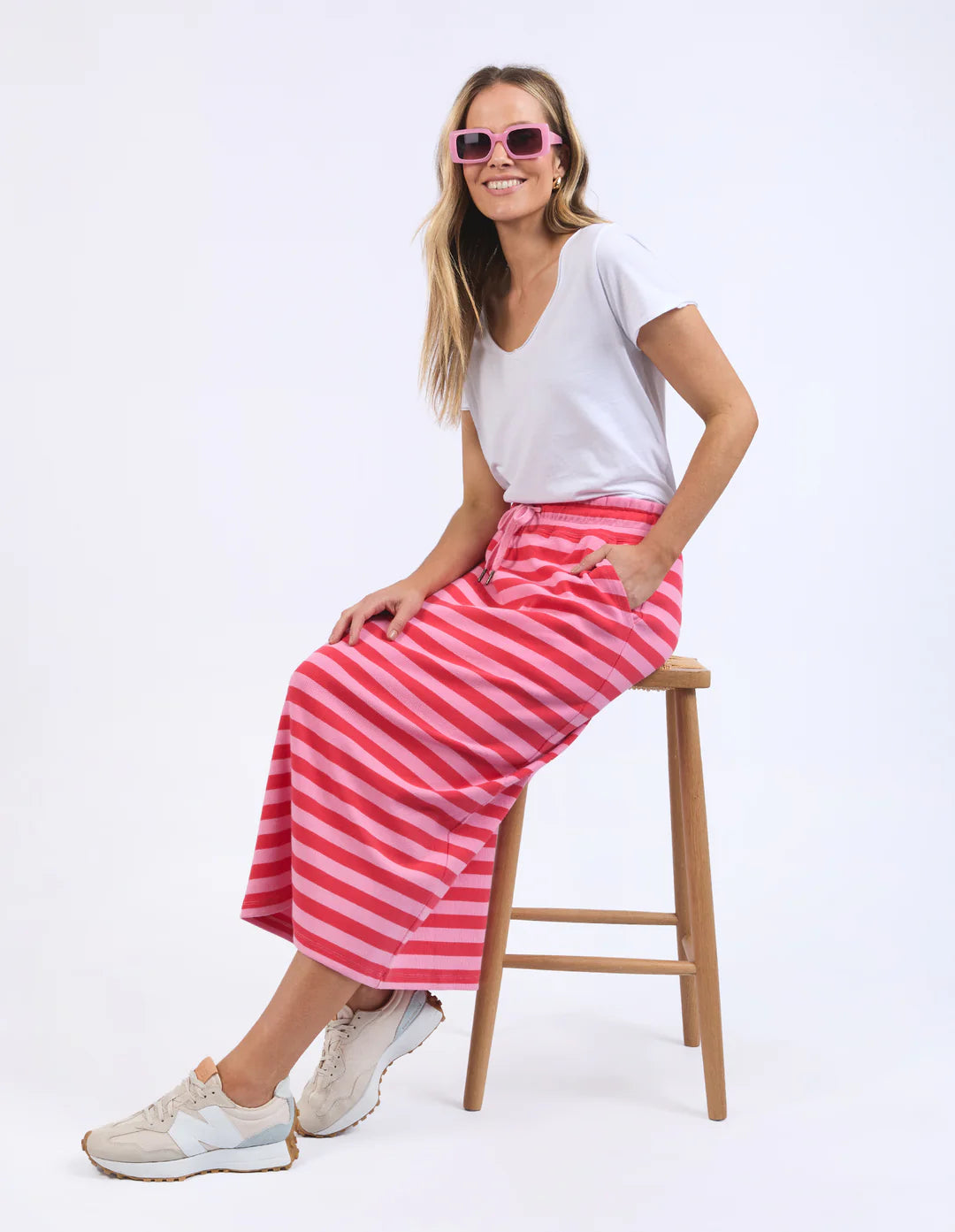 elm - Sunset Stripe Skirt Bittersweet & Pink