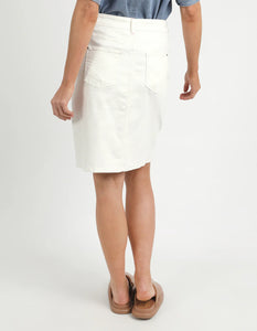 elm - Belle Denim Skirt Vintage White