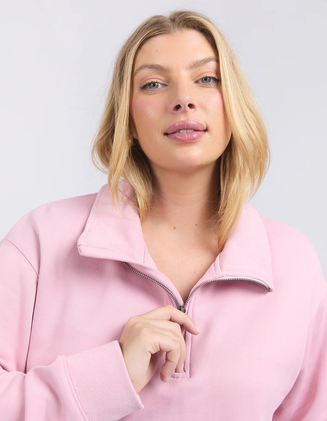 elm - Tatum Half Zip Fleece Soft Pink