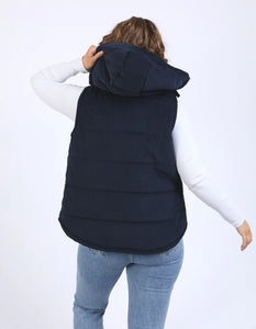 elm - Cord Puffer Vest Dark Sapphire