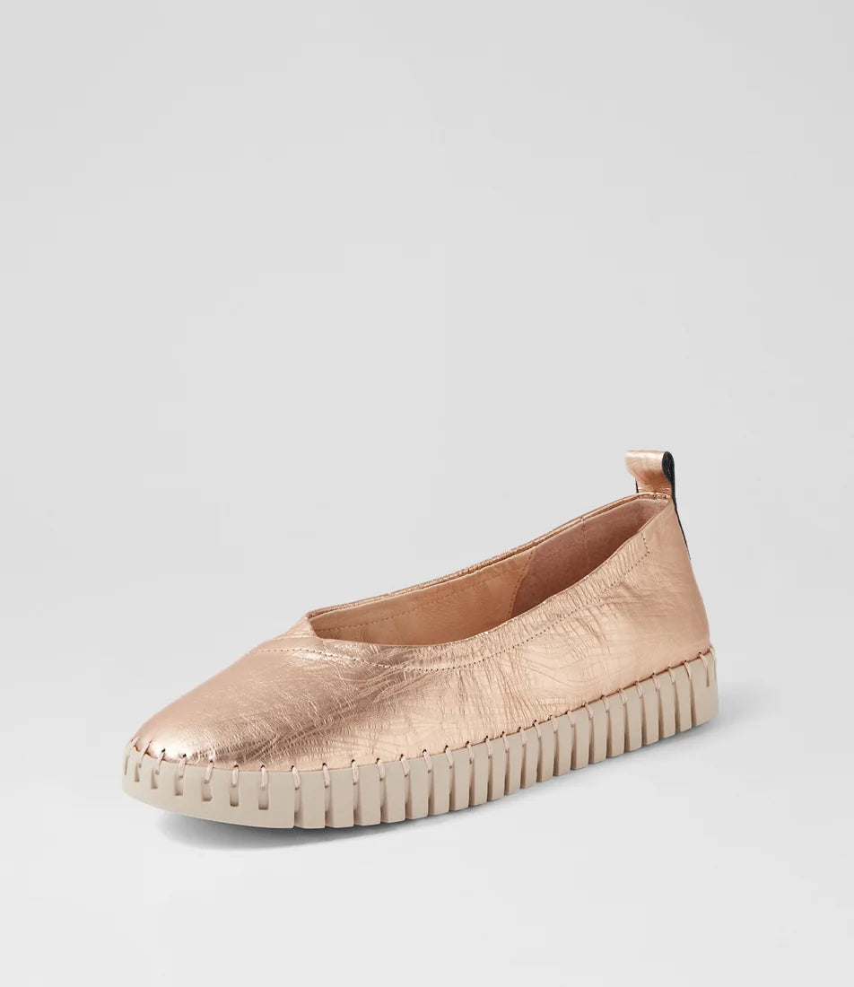 Django and Juliette - Heaton Champagne Print Leather Sneakers