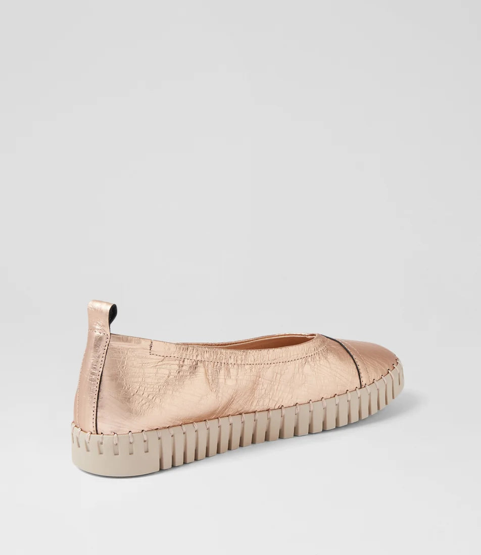 Django and Juliette - Heaton Champagne Print Leather Sneakers