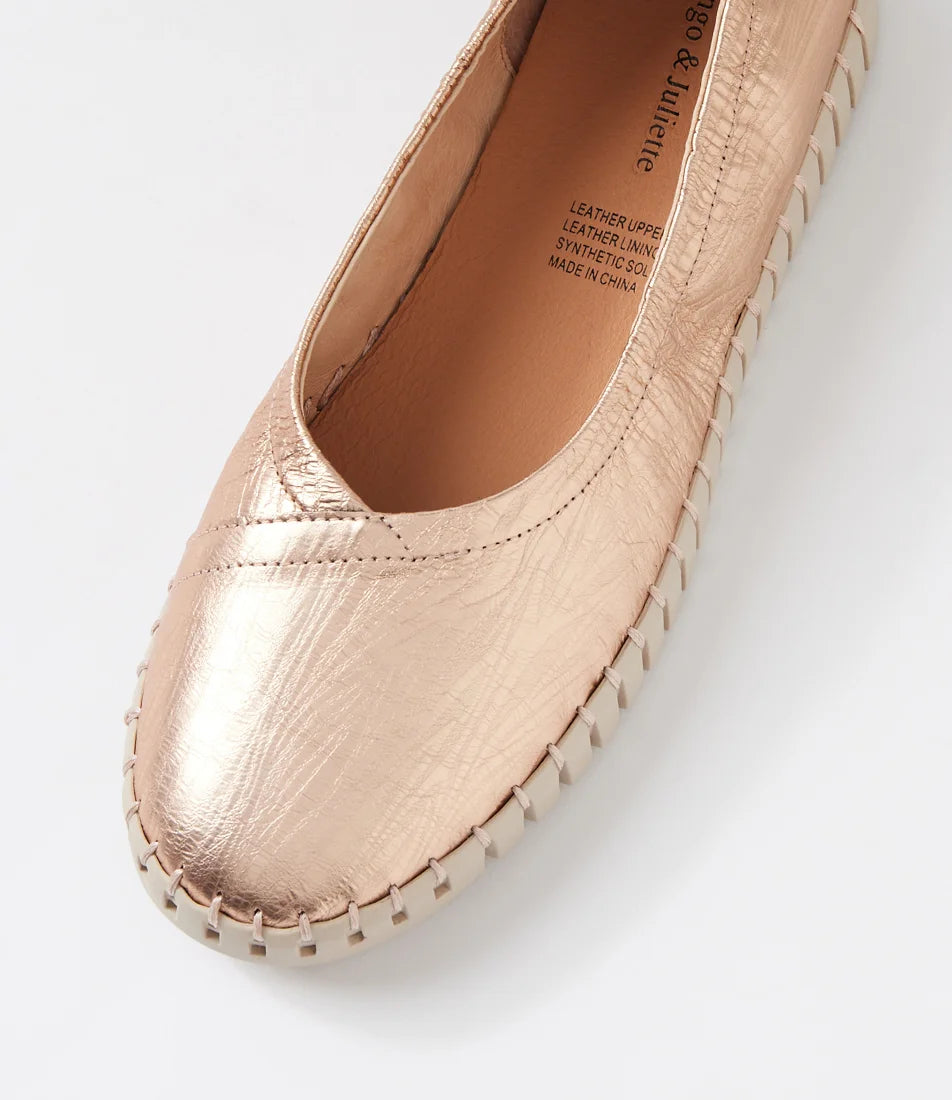 Django and Juliette - Heaton Champagne Print Leather Sneakers
