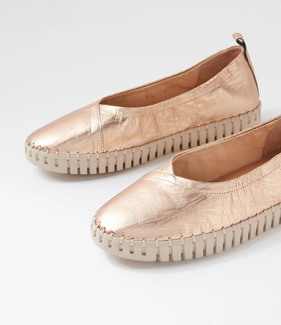 Django and Juliette - Heaton Champagne Print Leather Sneakers
