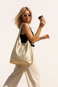 Cobb & Co - Lynx Metallic Hobo With Pouch
