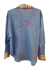 Load image into Gallery viewer, ZODA - Embroidered Cotton Blouse, Blue/White Check
