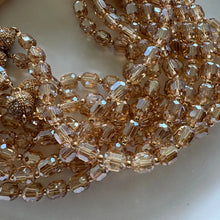 Load image into Gallery viewer, L'ora D'oro (Short) Swarovski Faceted Rondelle Beaded Chocker, Champagne

