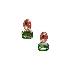 ZODA - GEM EARRING Green/Pink