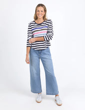 Load image into Gallery viewer, elm - Harmony Long Sleeve Tee Navy &amp; White Stripe
