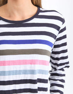 elm - Harmony Long Sleeve Tee Navy & White Stripe