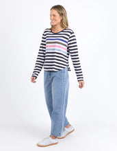 Load image into Gallery viewer, elm - Harmony Long Sleeve Tee Navy &amp; White Stripe
