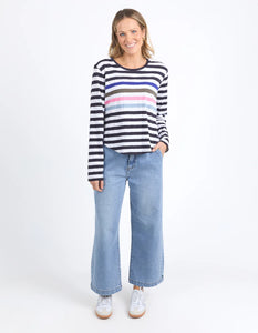 elm - Harmony Long Sleeve Tee Navy & White Stripe