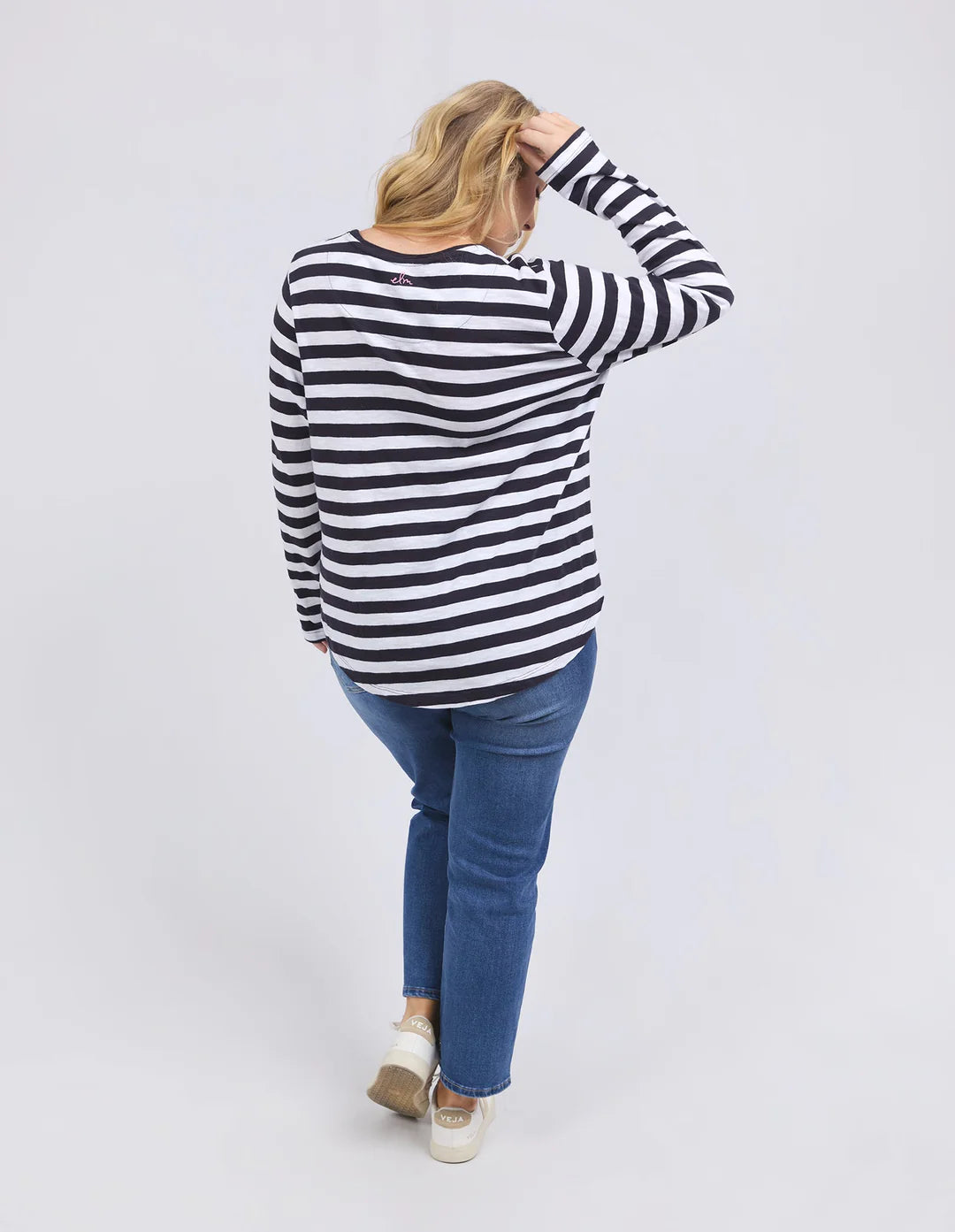 elm - Harmony Long Sleeve Tee Navy & White Stripe