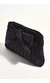 adorne - ELCIE METALLIC PLEATED BOW CLUTCH