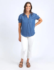 elm - Petal Top Blue Wash