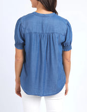 Load image into Gallery viewer, elm - Petal Top Blue Wash
