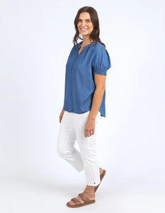 elm - Petal Top Blue Wash