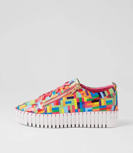 Django & Juliette - Bump Pink Stripe Multi Patent Leather Sneakers