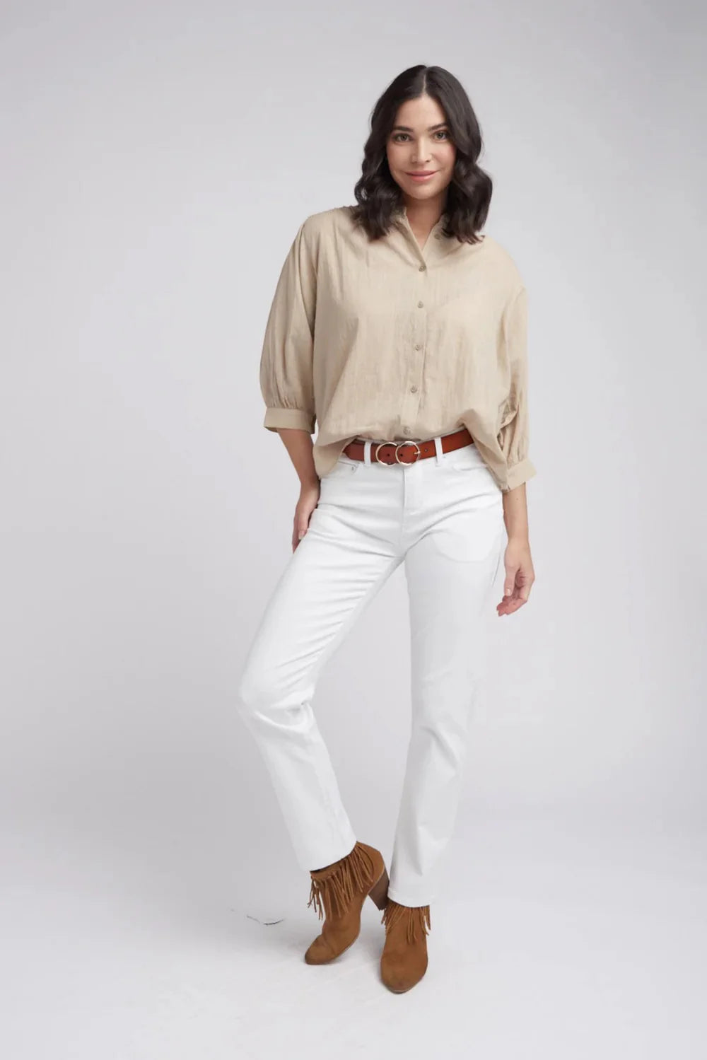Goondiwindi Cotton - 98% Cotton 2% Spandex 5 Pocket Jean White