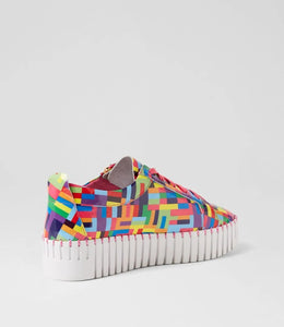 Django & Juliette - Bump Pink Stripe Multi Patent Leather Sneakers