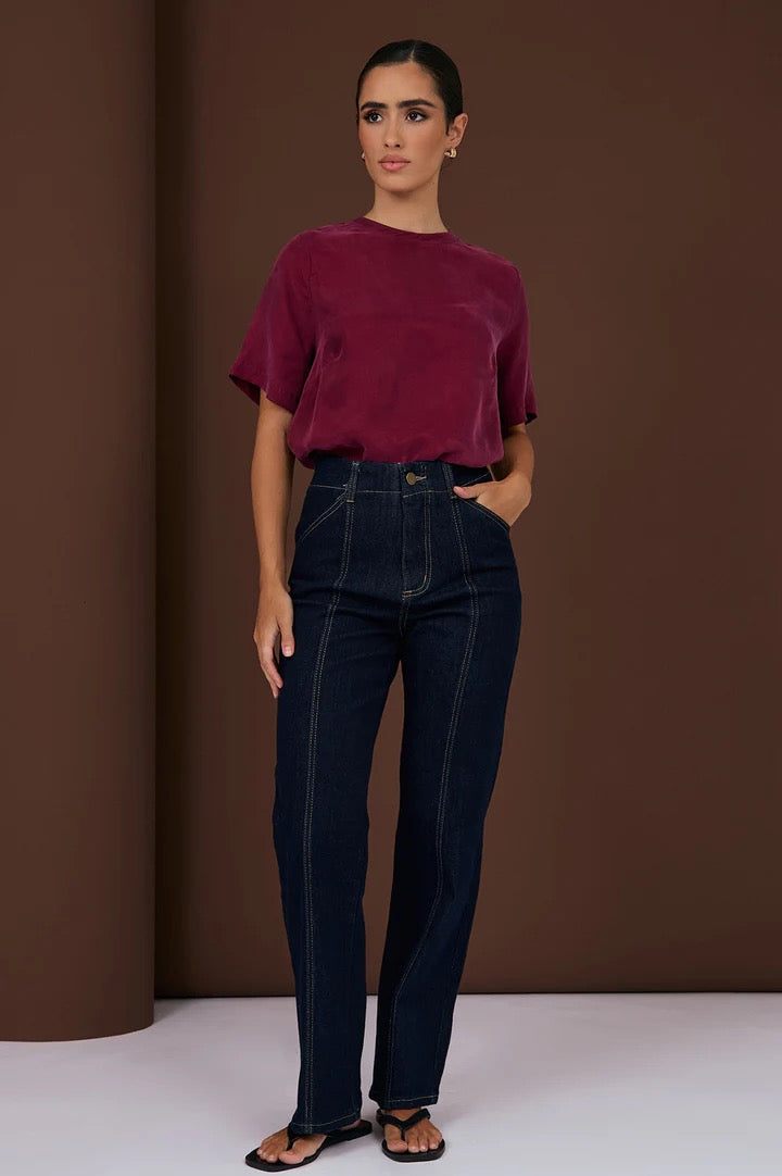 adorne - BLAIRE STRAIGHT LEG JEAN (DARK DENIM)