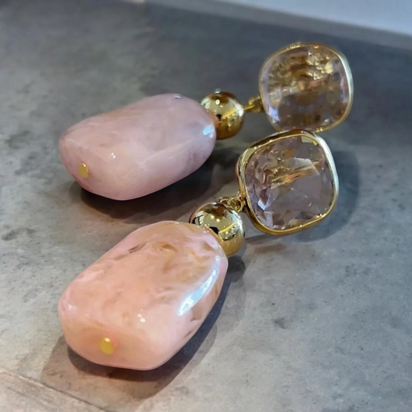 Sunny Hazel x HUNTED - Aggie Acrylic Statement Earrings,Pink