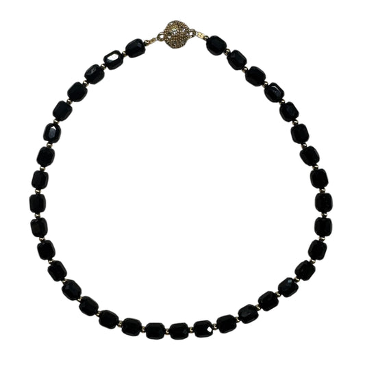 L'ora D'oro (Short) Swarovski Faceted Rondelle Beaded Chocker, Black