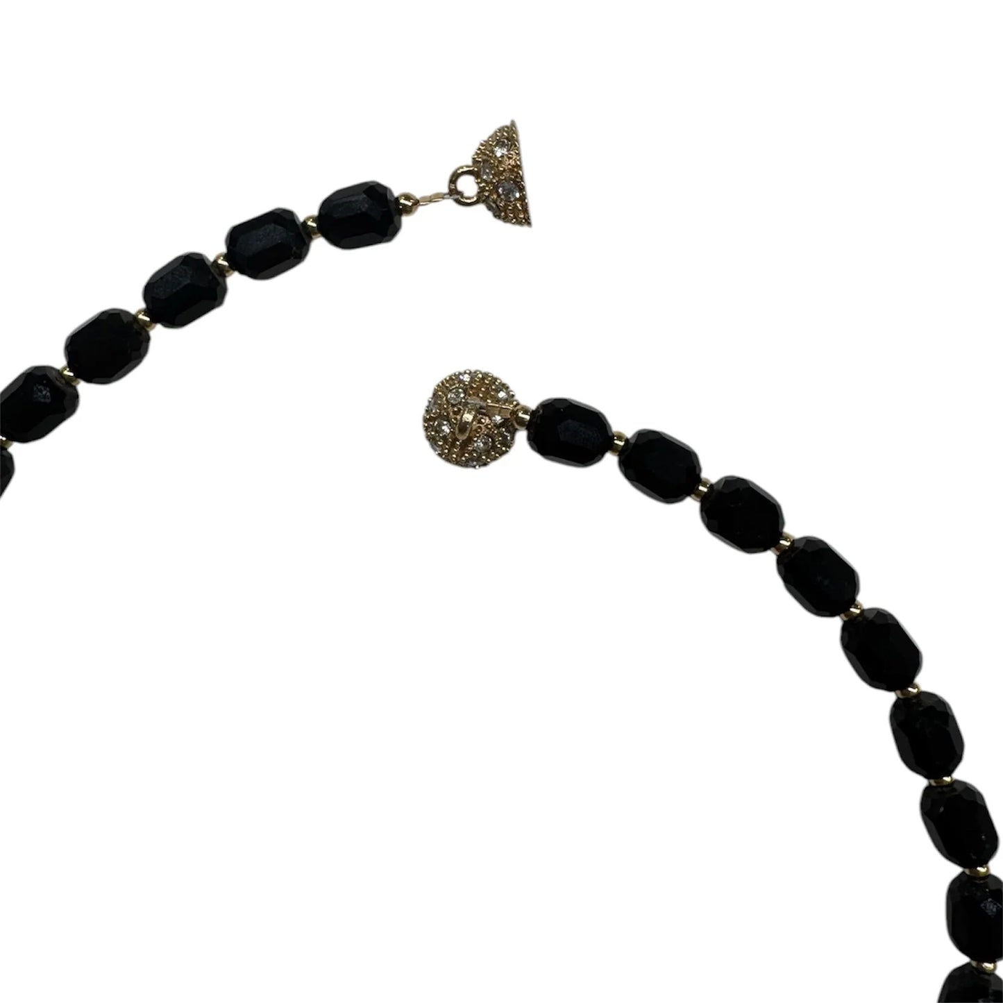 L'ora D'oro (Short) Swarovski Faceted Rondelle Beaded Chocker, Black