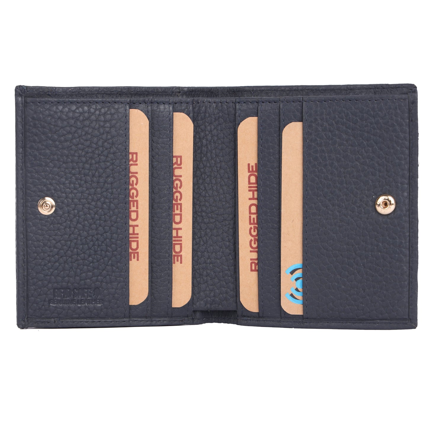 Rugged Hide - Leura Small Wallet Navy, Tan