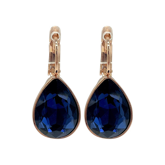 anna nova - XMH-E-NY Tasman Earrings Rose Gold/Navy