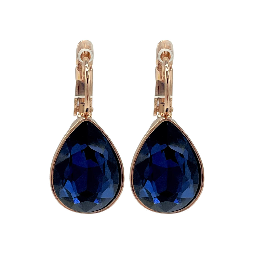 anna nova - XMH-E-NY Tasman Earrings Rose Gold/Navy