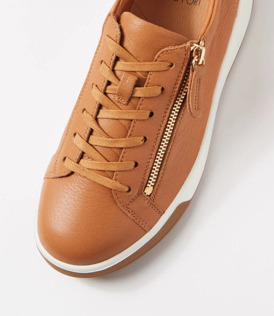Ziera - Aito Xf Dark Tan Leather Sneakers