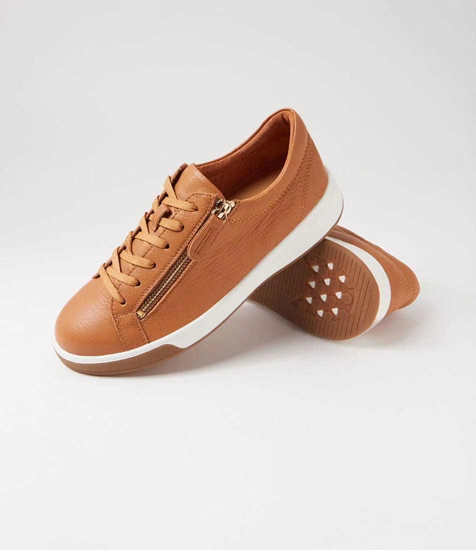 Ziera - Aito Xf Dark Tan Leather Sneakers