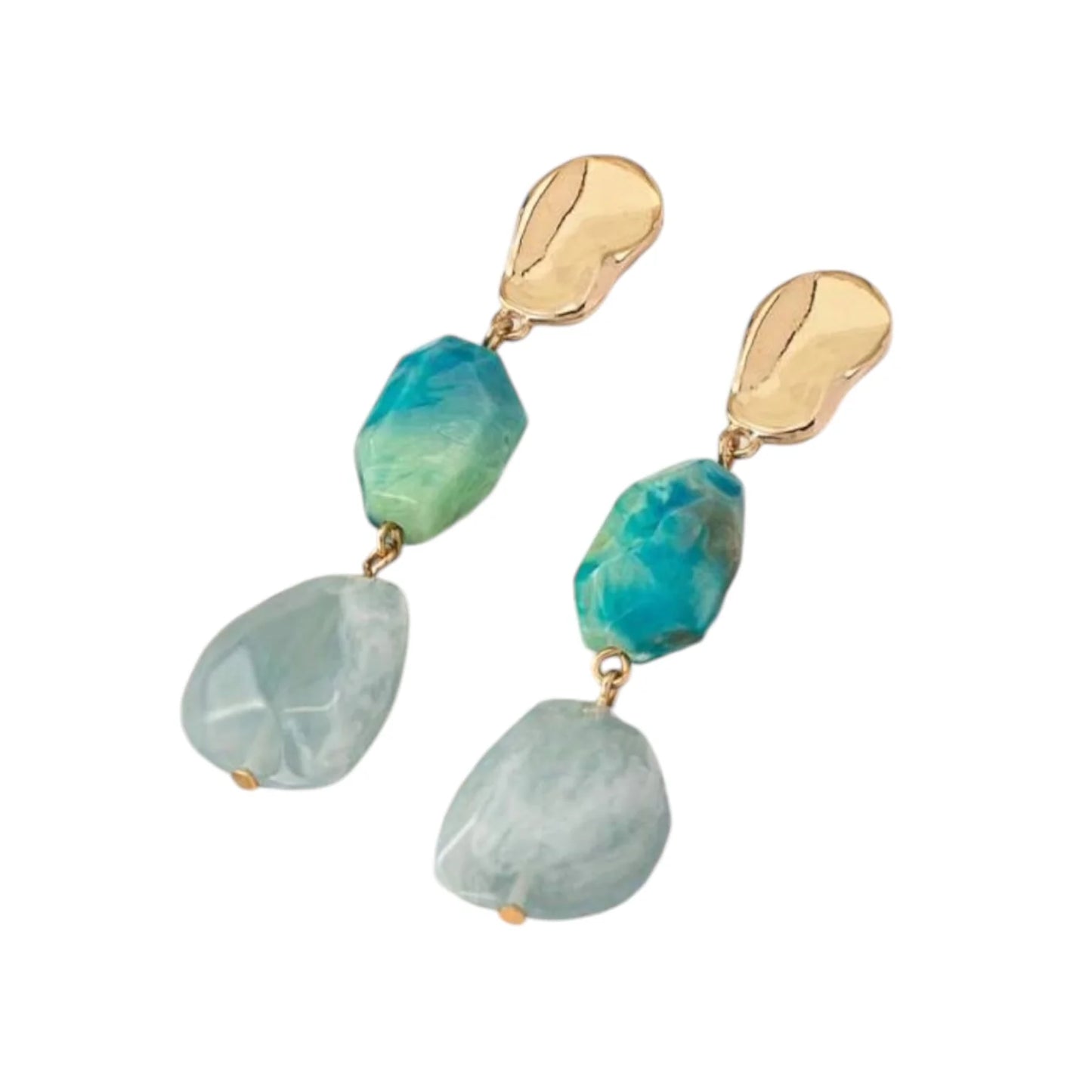 Sunny Hazel x HUNTED - Aggie Acrylic Statement Earrings, Blue