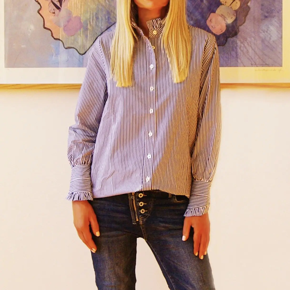 Who's Charlie - Lottie - Digital Print Ladies Cotton Poplin Shir