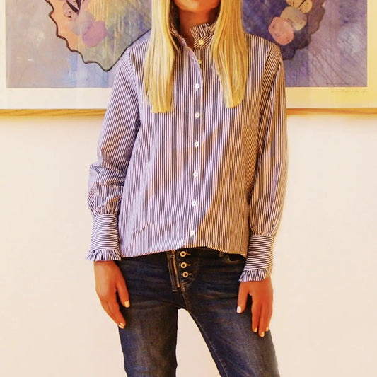 Who's Charlie - Lottie - Digital Print Ladies Cotton Poplin Shir