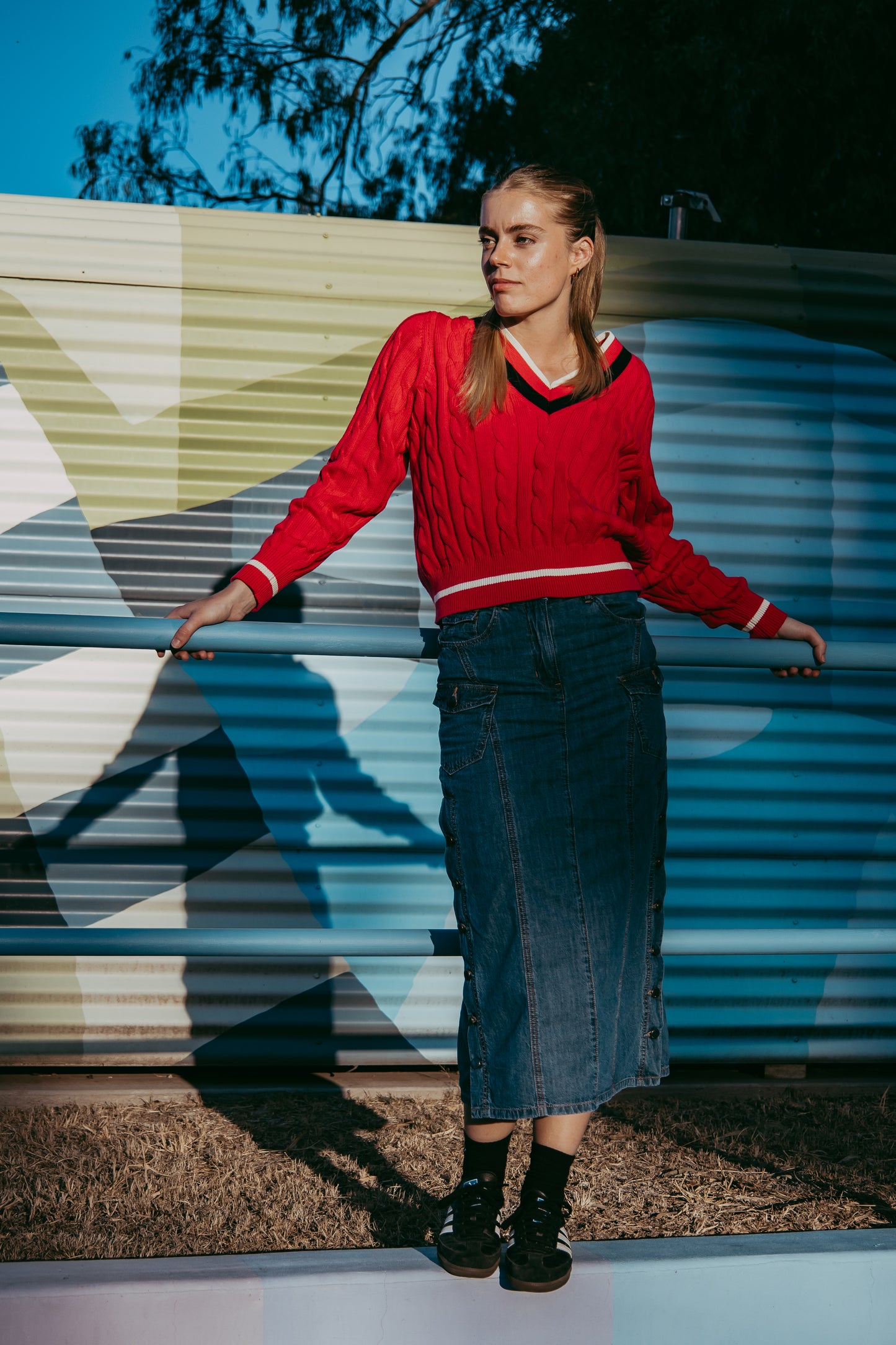 cloth+paper+scissors - High Road Denim Skirt
