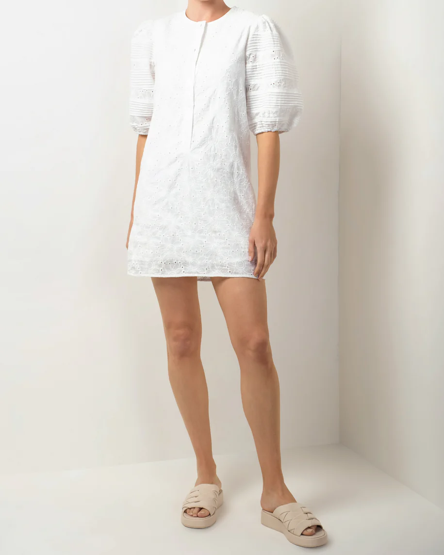 WALNUT -Corfu Lace Dress - White