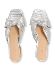 Nude Footwear -Georgie Silver 4cm Short Heel